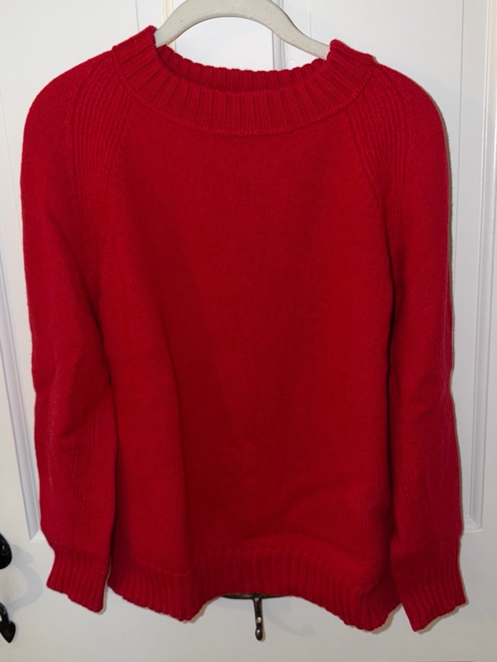 From Italy - Classic Red Crewneck Women's Sweater